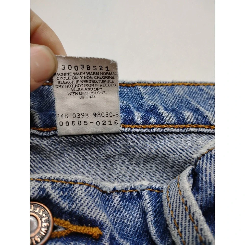 Levi's 505 Men's Straight Leg Stretch Denim Blue Jeans 34x32 Distressed grunge